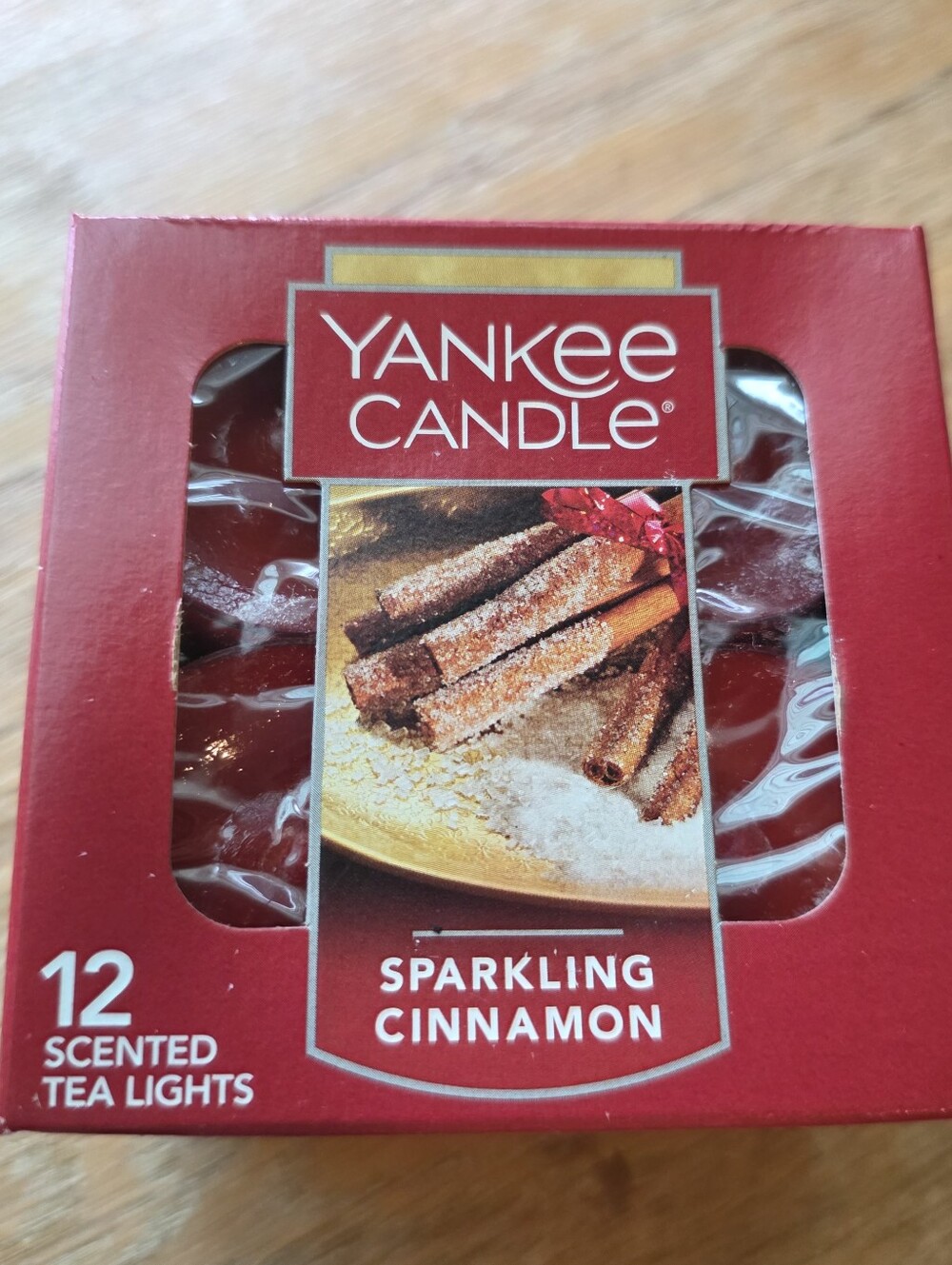 Yankee Candle Sparkling Cinnamon Box Of 12 Tea lights  Candles MADE IN USA